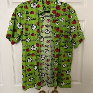Mt. Dew Green Floral Button-Up Shirt